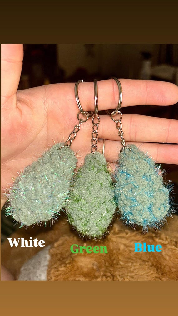 Handmade Crochet Weed Nug Keychain – Stoner 420 Accessory - Etsy