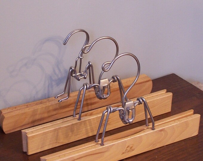 3 Vintage Pants Hangers Old School Etsy