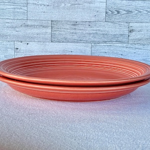 Fiesta Red Orange Oval Platter Set – Homer Laughlin USA – 11.5” Serving Dishes – Vintage 1986–1999 Fiesta Ware – Pair of 2
