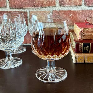 Tyrone Crystal Brandy Snifter Glasses – Set of 4 – Hand Cut Irish Crystal – Classic Tyrone Pattern – Vintage Cognac Glasses – 5.25” Tall