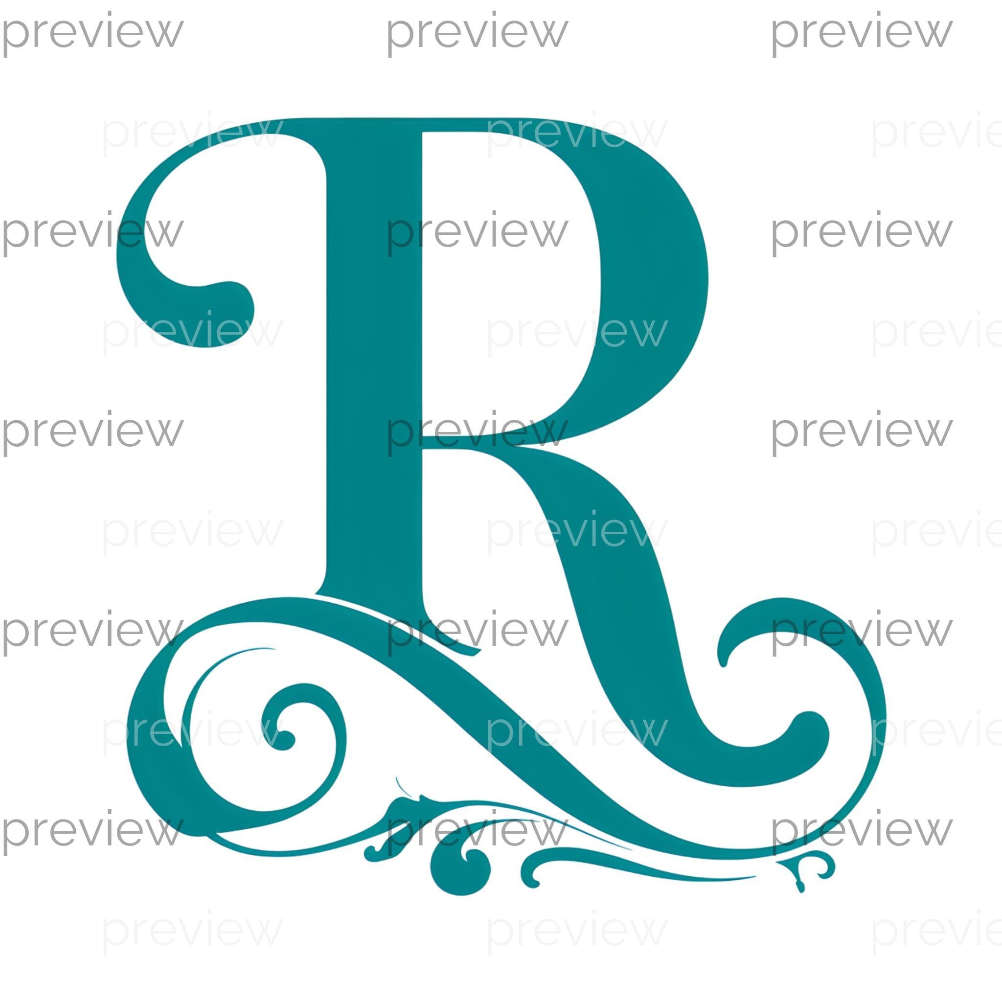 Small Later Design Letter R Design Text