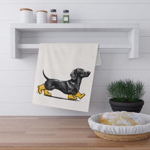 Dachshund Tea Towels, Fun Dog Kitchen Decor, Pet Lover Gift, Farmhouse Style Dish Towels, Dog Lover&#39;s Home Accessories
