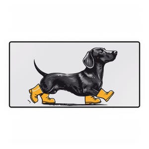 Funny Dachshund Desk Mat for Dog Lovers, Home Office Decor, Pet Gifts, Unique Workstation Accessory, Customized Pet Desk Accessories