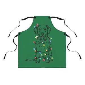 Delantal festivo para amantes de los perros, regalo de cocina único para dueños de mascotas, accesorio de repostería navideña, decoración de cocina alegre, delantal de cocina navideño