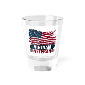 Vietnam Veteran Shot Glass, Military Commemorative Barware, Patriotic Gift for Veterans, Collectible Liquor Glass, War Memorial Shooter,