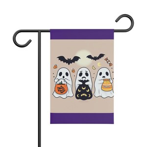 Spooky Garden Banner, Halloween Decor, Yard Flag, Haunted House Sign, Ghosty Banner, Trick or Treat Display