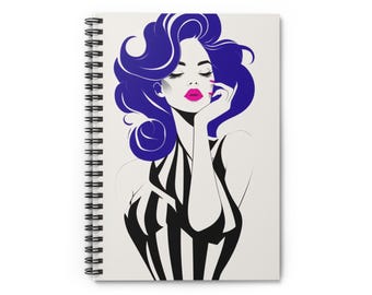 Elegancki spiralny notes Fashionista – modny, uroczy dziennik do notatek, stylowe pisanie, prezent dla niej, miłośnika artykułów papierniczych