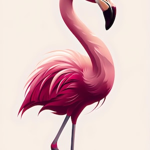 Vibrant Cartoon Flamingo Clipart for Sublimation Design - Instant Download for Creative Projects