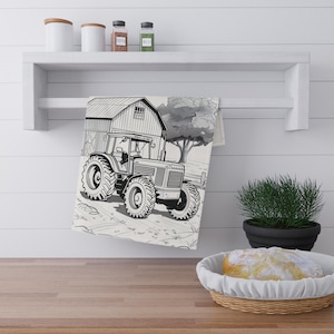 Farmhouse Tractor Tea Towels, Rustic Kitchen Decor, Agricultural Gift, Country Home Accessories, Gift for Farmers