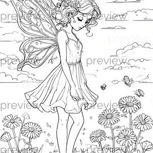 Fille fée enchantée avec des ailes de papillon dans un cadre floral fantaisiste - Modèle sans couture pour emballage cadeau et papier imprimable