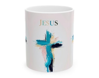 Inspirational Jesus Ceramic Mug - Faithful Coffee Cup, Christian Gift, Religious Decor, Motivational Drinkware, Spiritual Joy