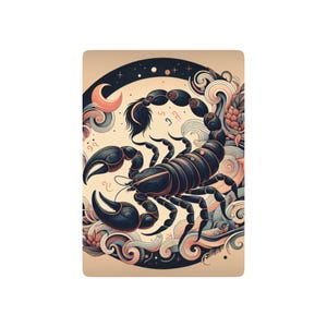 Cartas de pôquer do zodíaco, baralho de constelação de escorpião, tema de astrologia, presente para escorpião, baralho de pôquer personalizado, cartas de jogo exclusivas