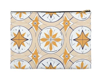 Bolsa de maquillaje de viaje con diseño floral bohemio, organizador, regalo para ella, bolso de mano, inserto para bolso de mano, decoración terrosa