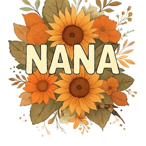 Lebendige Blumen NANA Clipart Design zum sofortigen Download - Perfekt für Sublimation und dekorativen Gebrauch