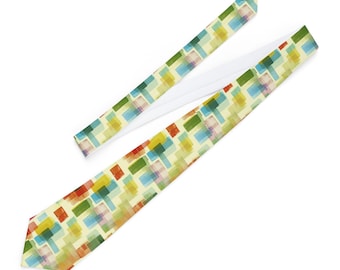 Stylish Geometric Necktie, Colorful Tie for Men, Trendy Formal Accessory, Perfect Gift for Weddings, Graduations, Birthdays