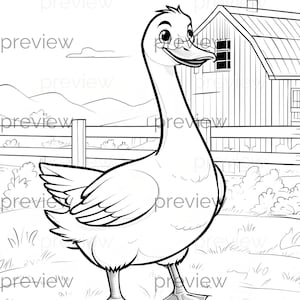 Fröhliche Enten auf dem Bauernhof Cartoon Illustration für nahtloses Muster Digitales Papier und Geschenkverpackung - perfekt zum Ausmalen
