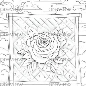 Serene Rose bloemdessin met gewatteerde achtergrond - naadloos patroon voor digitaal papier en cadeaupapier