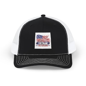 Vietnam Veteran Snapback Trucker Cap, Patriotic Hat, Embroidered Cap, Gift for Veterans, Memorial Day & Independence Day Apparel