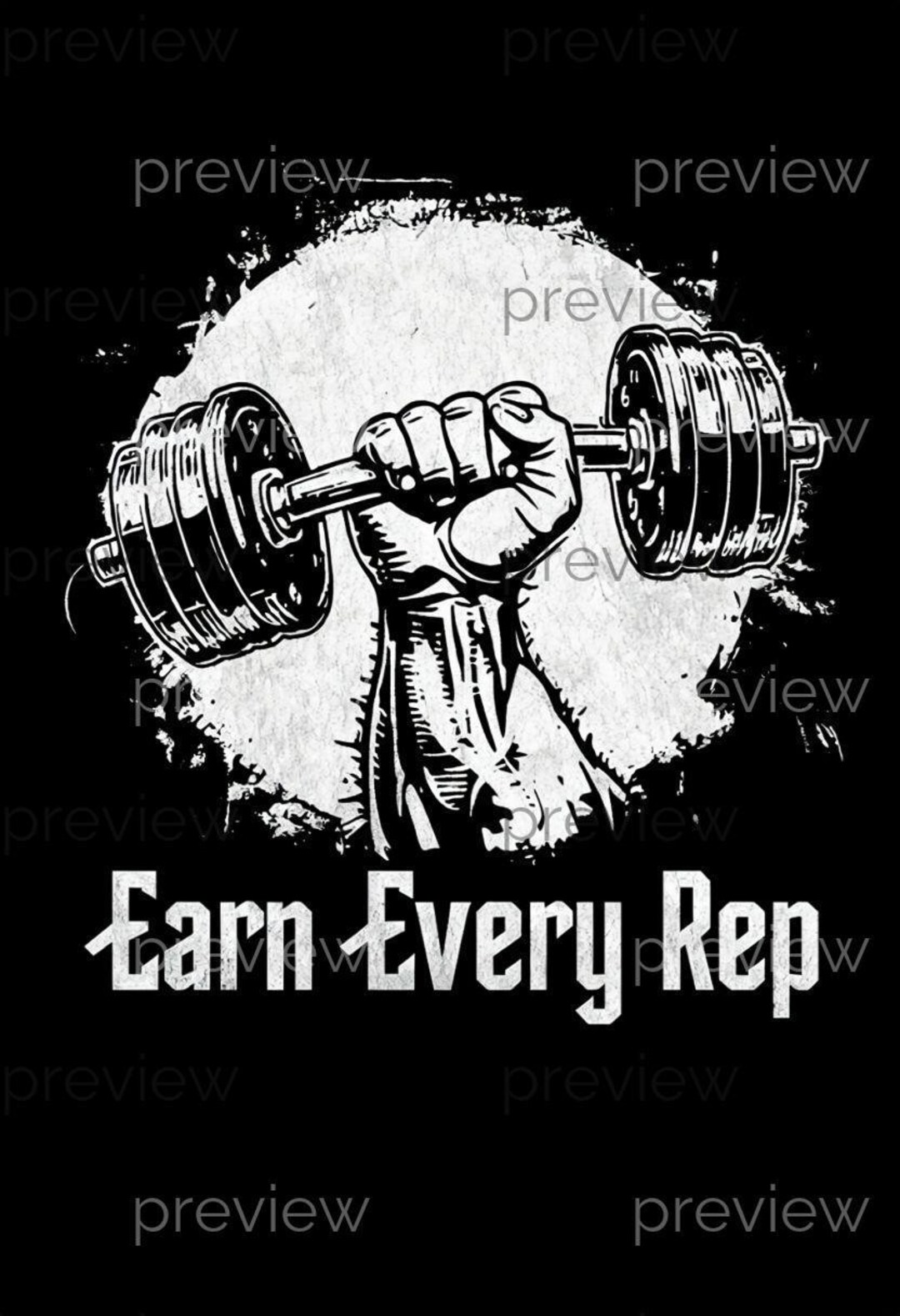 Earn Every Rep - Bold Digital Art of a Muscular Hand Gripping a Barbell ...