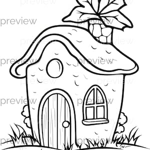 Página para colorear de una casa de dibujos animados para niños: perfecta para patrones sin costuras, papel de regalo y papel imprimible.