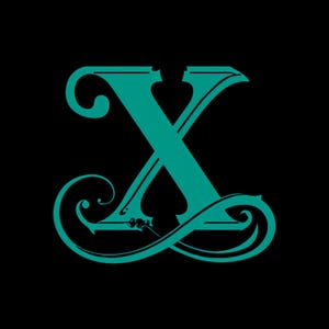 Elegante letra X en verde azulado para descarga instantánea: diseño de sublimación sofisticado para marca y logotipo.