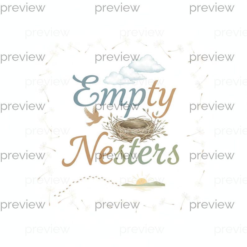Whimsical Empty Nesters Digital Art - Embrace New Beginnings With Soft ...
