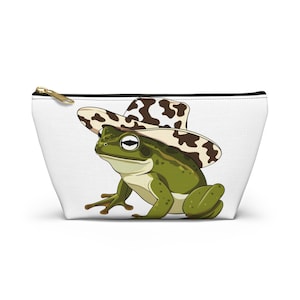 Frog Hat Accessory Pouch, Fun Cosmetic Bag, Quirky Makeup Organizer, Nature Lover Gift, Cute Frog Decor