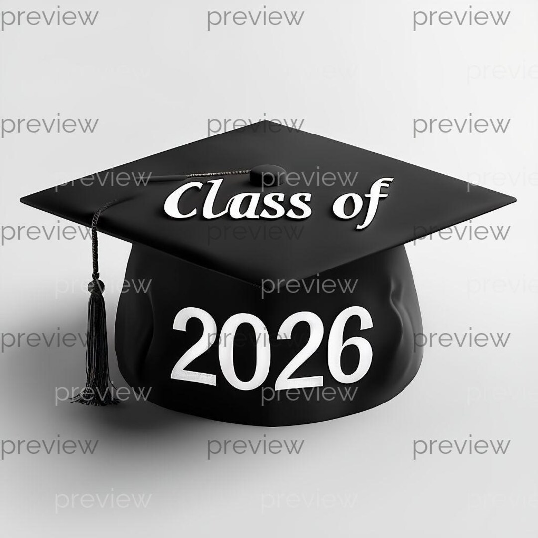 Elegant Graduation Cap With Class of 2026 Design - Modern Black ...