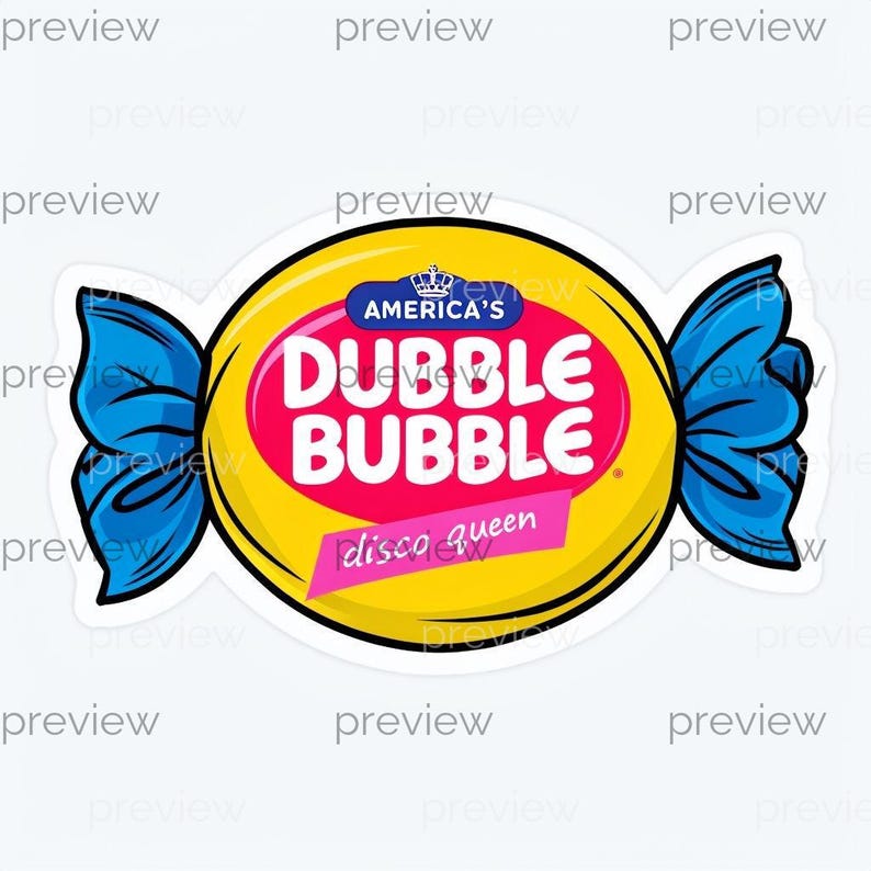 Colorful Candy Logo Design Featuring DUBBLE BUBBLE and AMERICA'S Disco ...