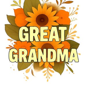 Diseño gráfico vibrante de la BISABUELA con girasoles para descarga instantánea y proyectos de sublimación