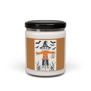 Bougie épouvantail d&#39;Halloween - Décoration d&#39;intérieur effrayante, parfum d&#39;automne, cadeau pour les amateurs de sorcières, décoration d&#39;automne, ambiance chaleureuse