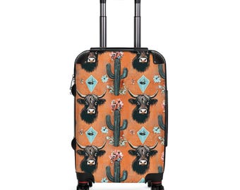 Cowboy Chic Suitcase, Travel Luggage, Unique Patterned Luggage, Western Style Suitcase, Fun Travel Gear, Stylish Carry-On Bag