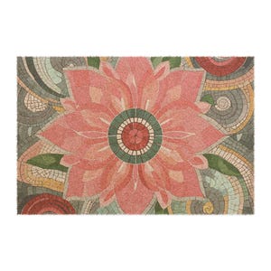 Floral Welcome Doormat | Vintage Flower Entrance Rug, Home Decor, Housewarming Gift, Spring Decor, Outdoor Mat
