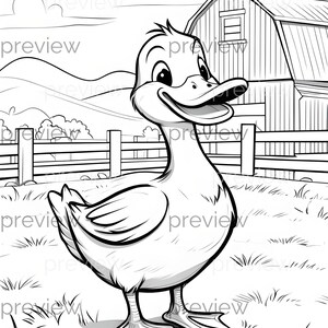 Fröhliche Cartoon Ente auf dem Bauernhof - ein nahtloses Muster für digitales Papier und Geschenkverpackungen
