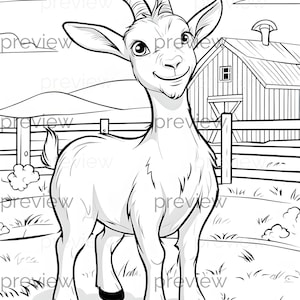 Modèle sans couture de chèvre dessin animé ludique pour enfants - Parfait pour le papier numérique, l'emballage cadeau et les projets imprimables