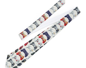 Gamer Necktie, Fun Tie for Gamers, Video Game Accessory, Perfect Gift for Geeky Friends, Unique Tie for Special Occasions, Gaming Tie