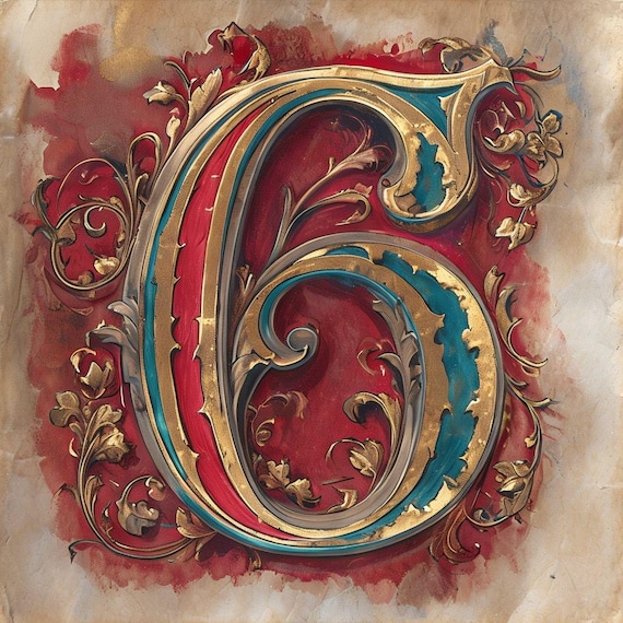 Elegant Ornate Number 6 Clipart Design With Floral Motifs