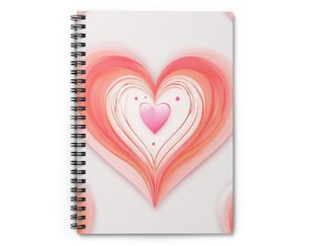 Pink Layered Heart Spiral Notebook | Ruled Notebook, Valentine's Stationery