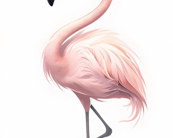 Elegant Pink Flamingo Clipart for Instant Download - Sublimation Design for Crafts and Decor