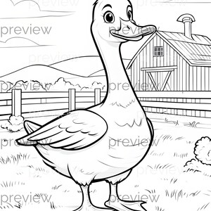 Fröhliche Enten Bauernhof Szene Cartoon Illustration für nahtloses Muster Design - Perfekt für Geschenkverpackungen und bedruckbares Papier