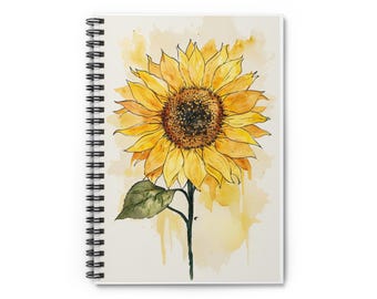 Sunflower Spiral Notebook - Ruled Line, Floral Journal, School Supplies, Gift for Her, Inspirational Notebook, Nature Lover's Diary