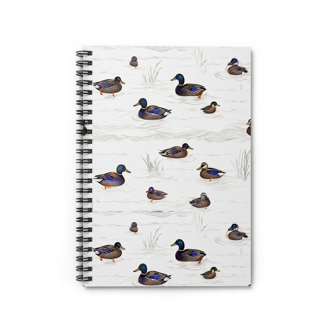 Mallard Duck Pattern Spiral Notebook | Ruled Journal - Etsy