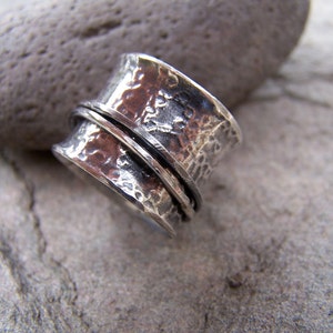 Spinner Ring in Textured Sterling Silver