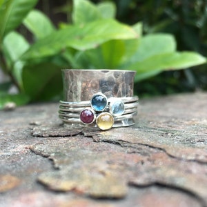 Sterling Silver Multi-Stone Birthstone Ring