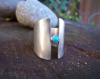 Sterling Silver and Turquoise Open Cuff Ring