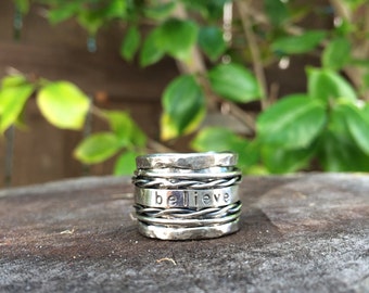 Sterling Silver Personalized Spinner Ring