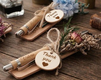 Stylo à bille personnalisé avec nom, stylo prénom gravé et signet en bois, cadeau pour enseignant, cadeau pour éducateur, cadeau de remerciement