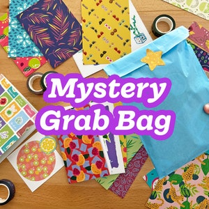 Mystery Grab Bag Postcards, Stickers, Washi Tape & More image 1