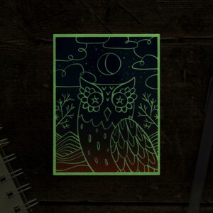 Night Owl Glow In The Dark Vinyl Sticker image 3