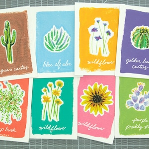 Wüstenpflanzen Postkarten - Saguaro Kaktus Set (8er Pack)